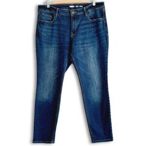 OLD NAVY | Rockstar Super Skinny Mid-Rise Crop Ankle Blue Jeans Sz 16 Petite
